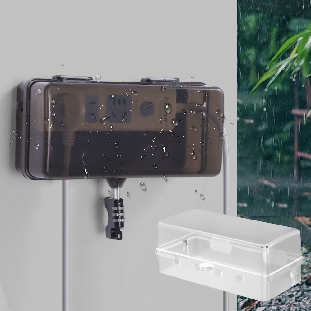 Portable Plastic Plug Box Anti - огляд і ціна Outdoor Power Strip With Cover