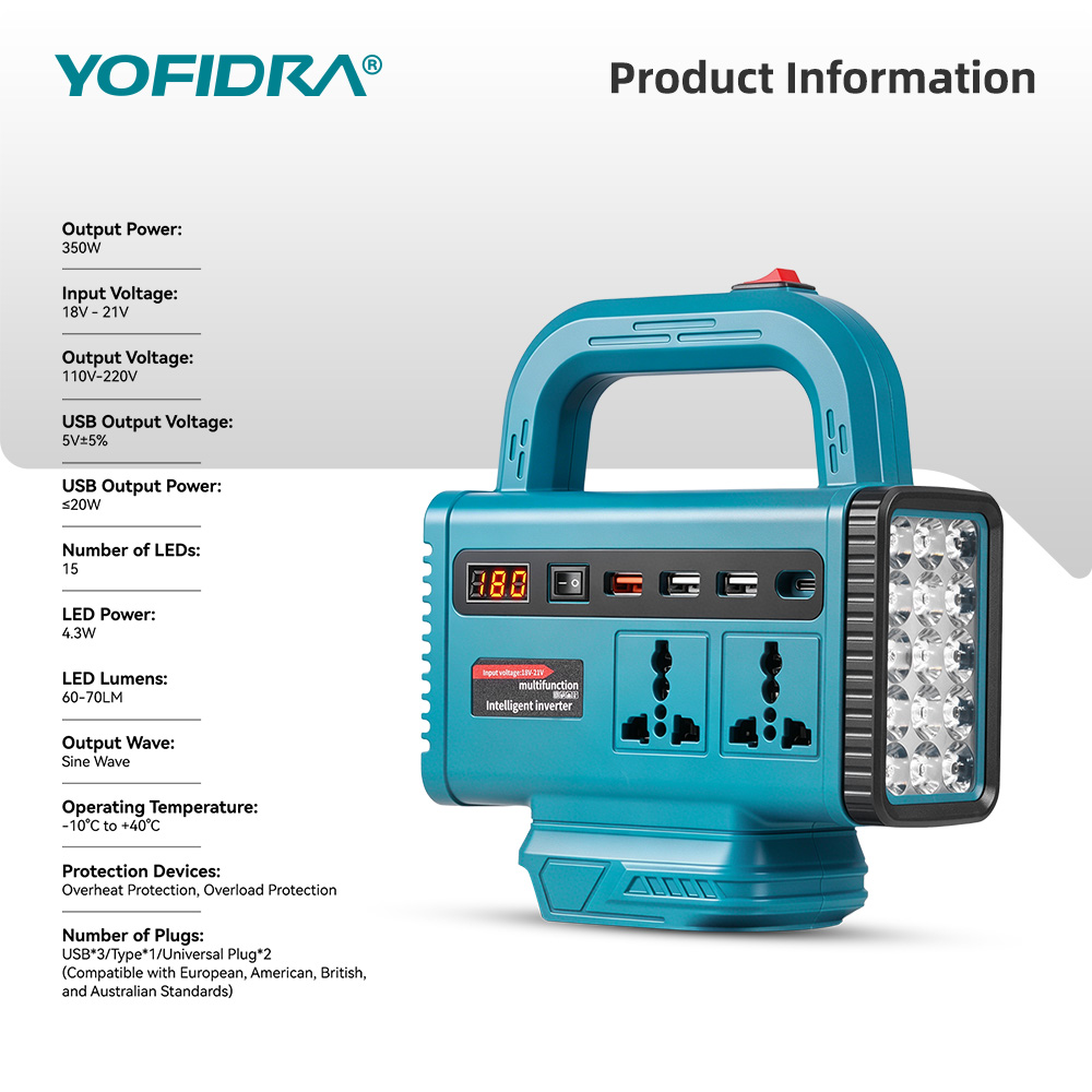 YOFIDRA 220V Portable Power In - огляд і ціна Outdoor Power Inverter